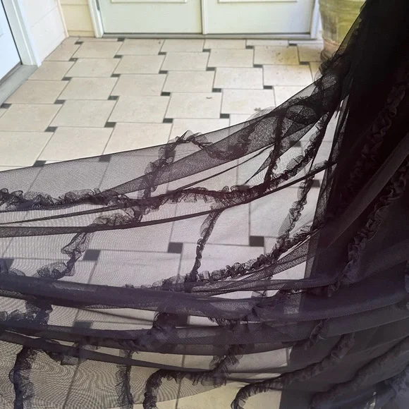 Boden Black Flutter Sleeve Maxi Gown. Size 14R. NWT. - Picture 6 of 11